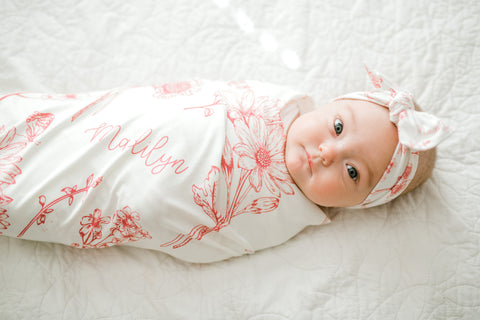 colleen floral mauve personalized baby blanket