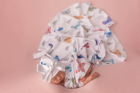 butterfly personalized baby blanket