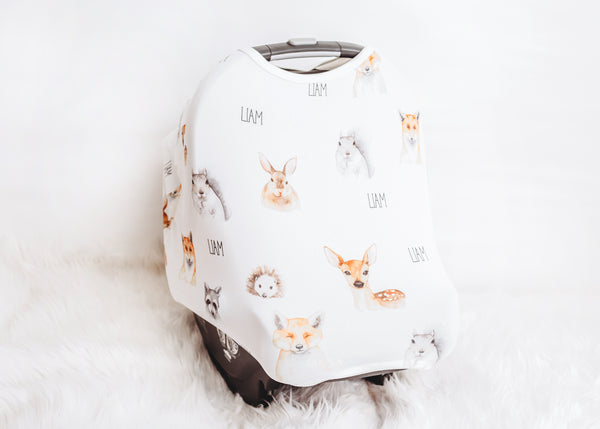 woodland animal car seat cover