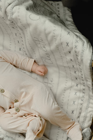 gray mudcloth neutral baby blanket