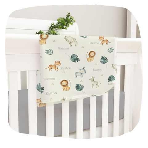 safari animals baby blanket