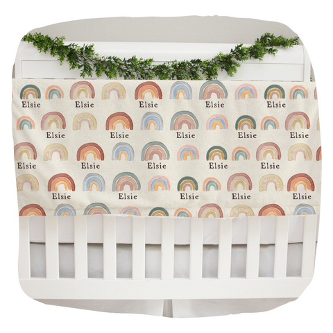 rainbow minky personalized baby blanket